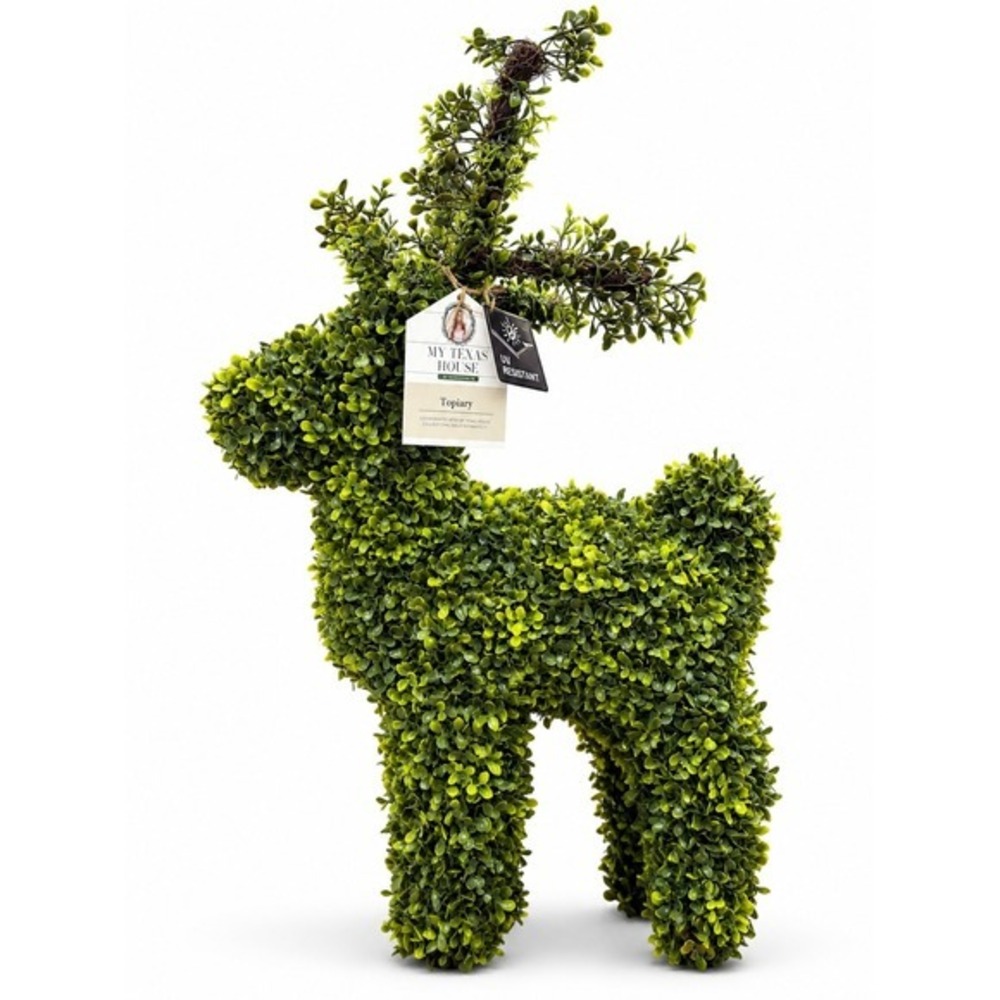 My Texas House Boxwood Deer Topiary Christmas Decoration Green 29", 2026